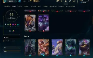 Unranked com 100 Champs e 69 Skins ( MAIN SUP )
