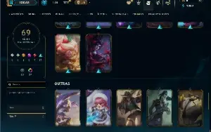 Unranked com 100 Champs e 69 Skins ( MAIN SUP )