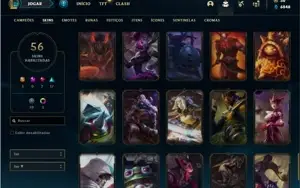 Conta ouro 4 com 121 Champs e 56 Skins + 2 Fragmentos