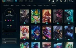 Conta prata 4 com 69 skins e 84 champs