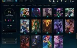 Conta prata 4 com 69 skins e 84 champs