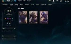 Conta prata 1 com 135 champs e 153 skins ( NIVEL 440 )