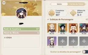 Conta AR 47 Genshin impact com venti