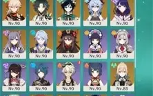 15 PERSONAGENS T5 AYAKA,GANYU,HUTAO,KAZUHA + 10 ARMAS T5