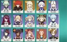15 PERSONAGENS T5 AYAKA,GANYU,HUTAO,KAZUHA + 10 ARMAS T5