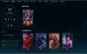 Conta Diamante IV 103 campeões 62 skins 13k E.A.