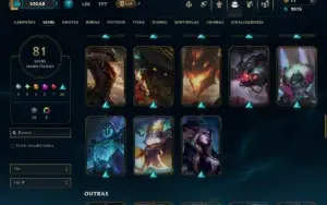 Unranked com 110 Champs e 81 Skins ( SUP / JG / MID )