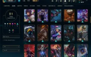 Unranked com 110 Champs e 81 Skins ( SUP / JG / MID )