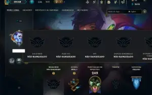 Unranked com 110 Champs e 81 Skins ( SUP / JG / MID )