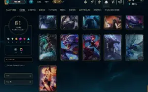 Unranked com 110 Champs e 81 Skins ( SUP / JG / MID )