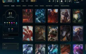 Unranked com 110 Champs e 81 Skins ( SUP / JG / MID )