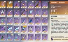 raiden, kazuha, kokomi e mais( 9 5 estrelas e 3 armas)