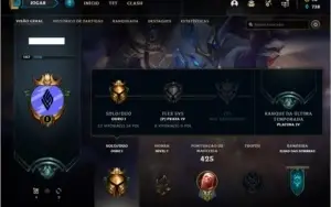 Conta Ouro 1 com RYZE TRIUNFANTE e Akali Prestigio.
