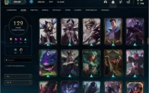Conta Ouro 1 com RYZE TRIUNFANTE e Akali Prestigio.