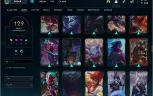 Conta Ouro 1 com RYZE TRIUNFANTE e Akali Prestigio.