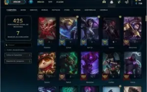 Conta Ouro 1 com RYZE TRIUNFANTE e Akali Prestigio.