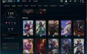Conta Ouro 1 com RYZE TRIUNFANTE e Akali Prestigio.