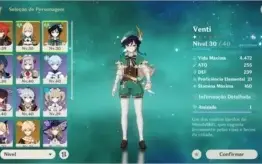Conta Ar 28 com Venti , Diluc , Jean e espada celestial