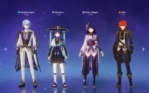 Genshin Impact Ayato + Maremoto da Lua + Raiden + Wanderer