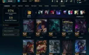 Unranked com 90 Champs e 44 Skins