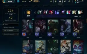 Unranked com 90 Champs e 44 Skins