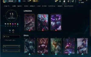 Esmeralda 4 com 45 Champs e 13 Skins +3 Fragmentos