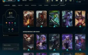 Conta LOL -137 Campeões, 81 Skins.