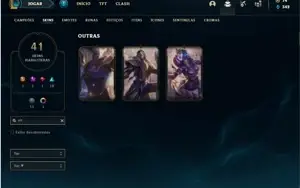 Conta bronze 3 com 41 Skins e 82 Champs