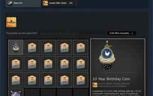 CSGO Prime, 29 Jogos, Moeda Aniverário 10 anos, Op Riptide