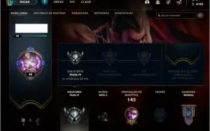 Conta prata 4 com 18 skins e 48 champs