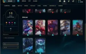 Conta prata 4 com 18 skins e 48 champs