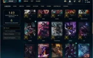 Conta prata 4 com 18 skins e 48 champs