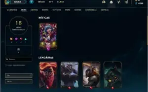 Conta prata 4 com 18 skins e 48 champs