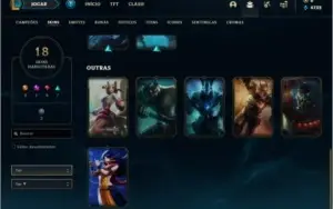 Conta prata 4 com 18 skins e 48 champs