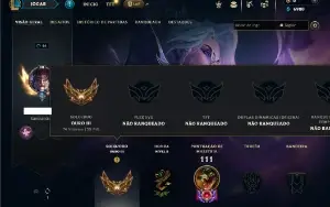 Ouro 3 com 40 Champs e 6 Skins + 8 Espolios