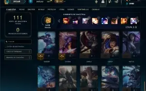 Ouro 3 com 40 Champs e 6 Skins + 8 Espolios