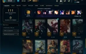 Ouro 3 com 40 Champs e 6 Skins + 8 Espolios
