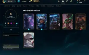Ouro 3 com 40 Champs e 6 Skins + 8 Espolios