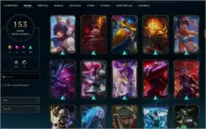 Vendo conta de lol com mais de 1100 reais em skin
