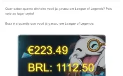 Vendo conta de lol com mais de 1100 reais em skin