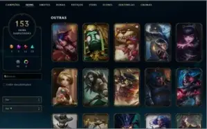 Vendo conta de lol com mais de 1100 reais em skin