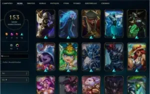 Vendo conta de lol com mais de 1100 reais em skin