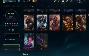 Unranked com TODOS os champs e 272 Skins ( ADC / JG )