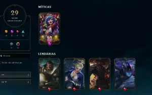 Conta league of legends platina lV 60% WR 29 skins 45 champ