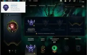Conta DIAMANTE 4 BARATA com 30 champs e 4 skins