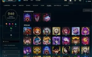 conta lol com 263 skins