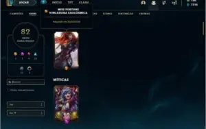 Conta ouro 4 com 135 champs e 82 skins