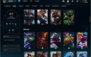 Conta ouro 4 com 135 champs e 82 skins