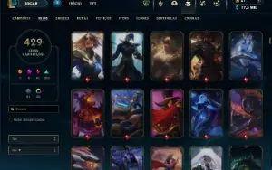 Esmeralda 4 com TODOS os Champs e 429 Skins ADC / TOP / MID