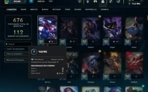 Esmeralda 4 com TODOS os Champs e 429 Skins ADC / TOP / MID